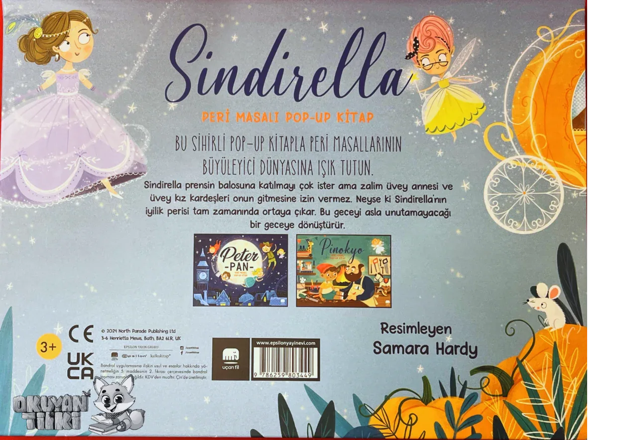 Sindirella Peri Masalı - Pop Up (3D Kitap, 3+ Yaş) - Okuyan Tilki