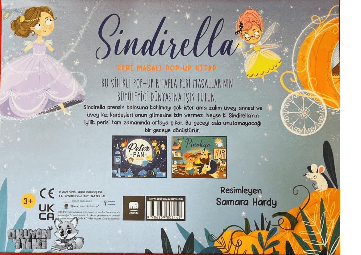 Sindirella Peri Masalı - Pop Up (3D Kitap, 3+ Yaş) - Okuyan Tilki