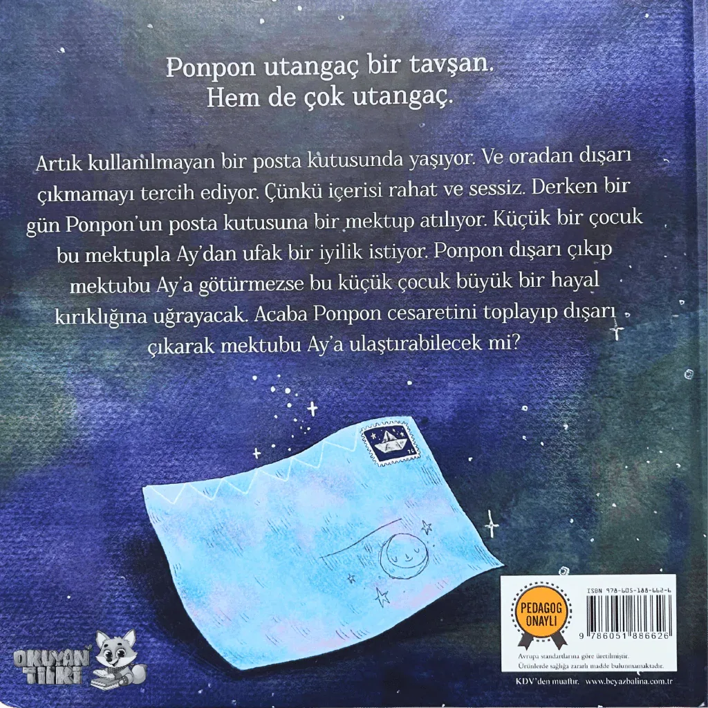 Utangaç Tavşan Aya Mektup Götürüyor - Organik Kitap (4+ Yaş) - Okuyan Tilki