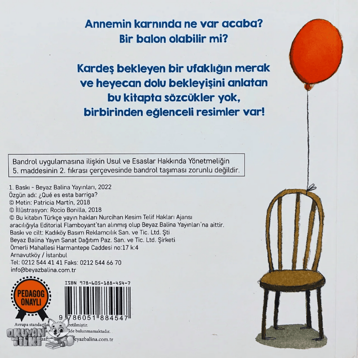 Annemin Karnında Ne Var? (Sessiz Kitap, 1+ Yaş, Bilderbuch) - Okuyan Tilki