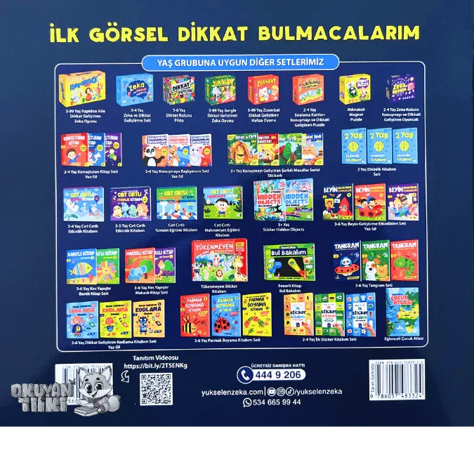 Ilk Görsel Dikkat Bulmacalarım - Yaz Sil (2-4 Yaş) - Okuyan Tilki