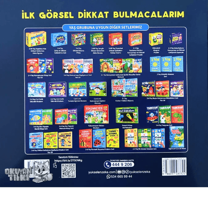 Ilk Görsel Dikkat Bulmacalarım - Yaz Sil (2-4 Yaş) - Okuyan Tilki