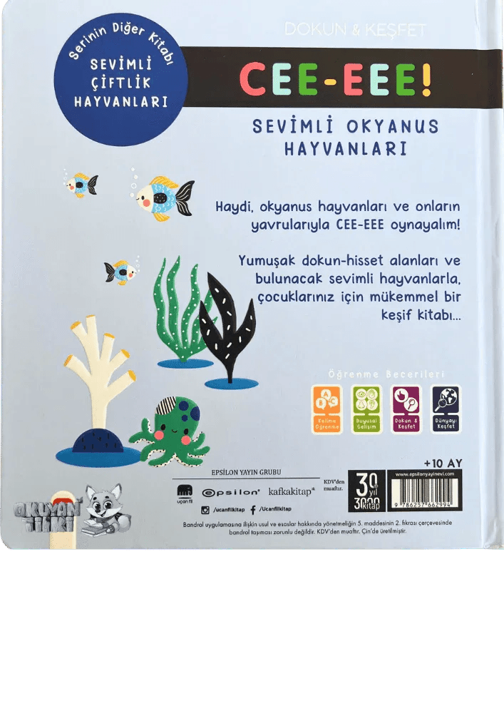 Cee-Eee Dokun Hisset Sevimli Okyanus Hayvanları (0+ Yaş) - Okuyan Tilki