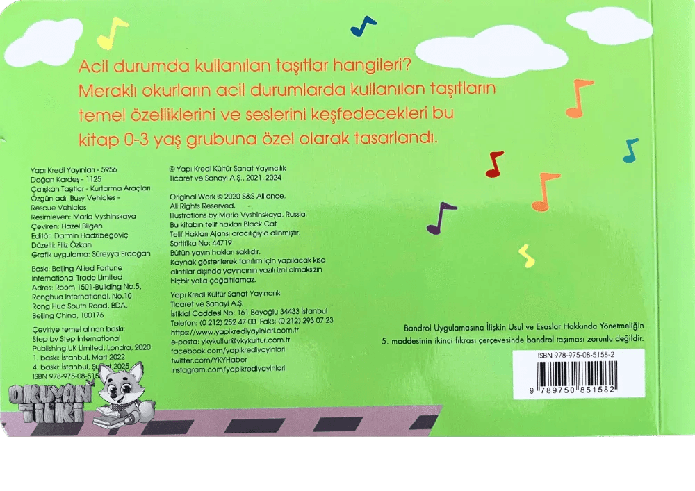 Çalışkan Taşıtlar – Kurtarma Araçları – Sesli Kitaplar (Soundbuch) - Okuyan Tilki