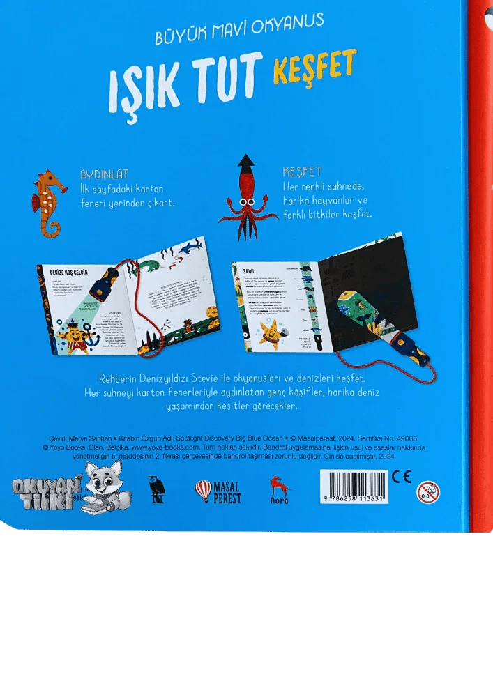 Işık Tut Keşfet - Mavi Okyanus - Fenerli Kitap (1+ Yaş) - Okuyan Tilki
