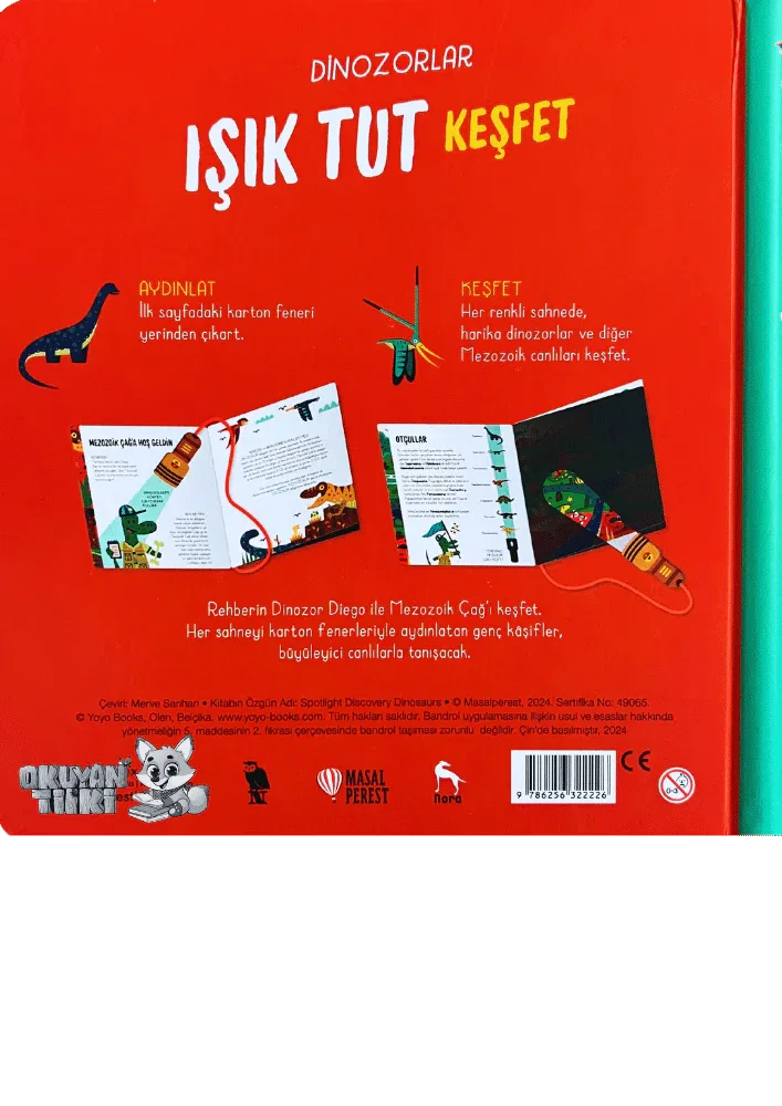 Işık Tut Keşfet - Dinozorlar - Fenerli Kitap (1+ Yaş) - Okuyan Tilki