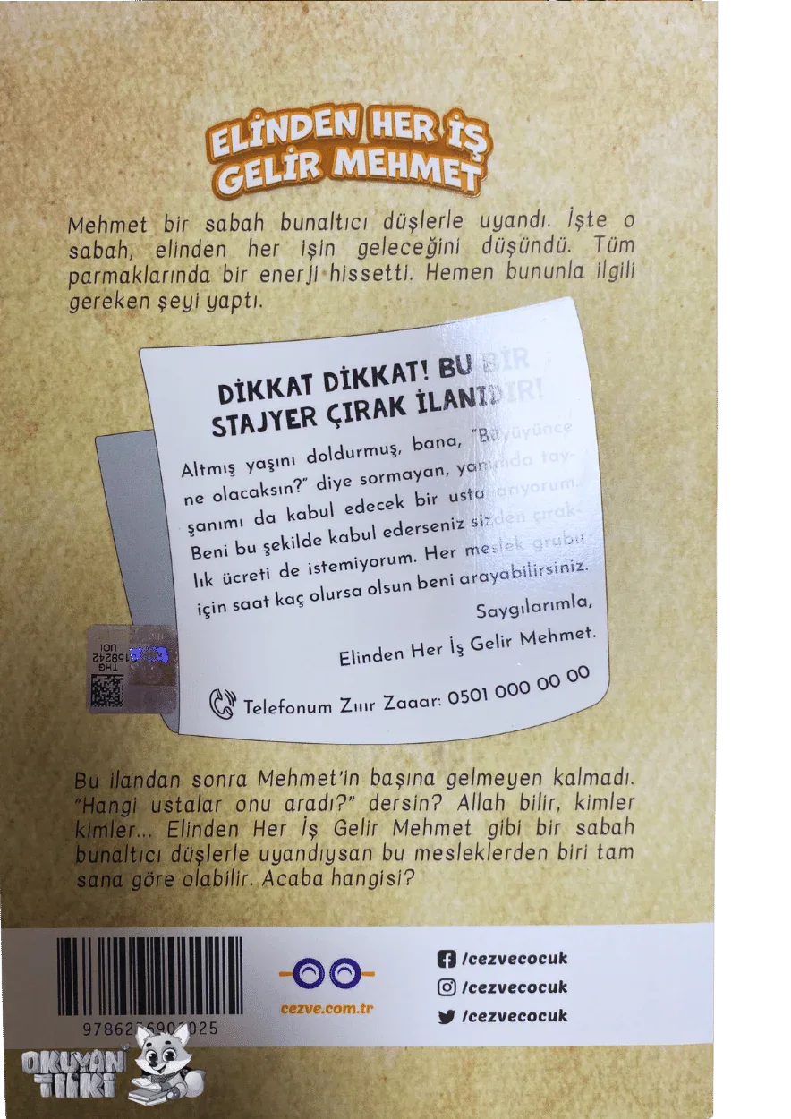 Elinden Her İş Gelir Mehmet (8+ Yaş) - Okuyan Tilki