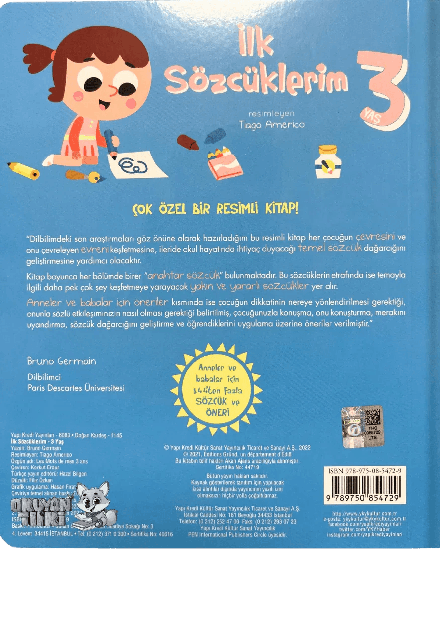 İlk Sözcüklerim – 3 Yaş (3+ Yaş) - Okuyan Tilki