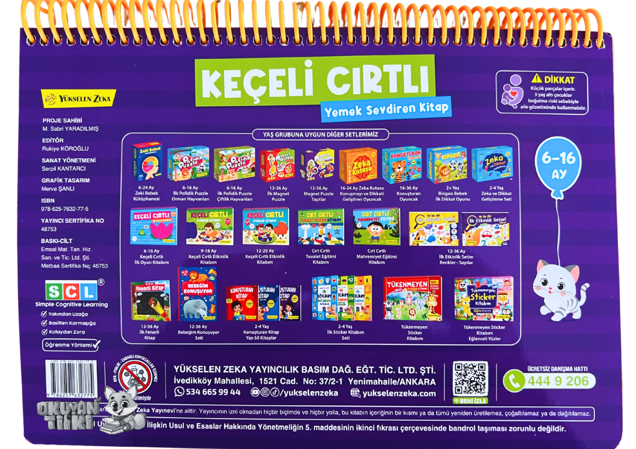 6-16 Ay İlk Cırt Cırtlı Keçeli Etkinlik Kitabım - Yemek Sevdiren Kitap