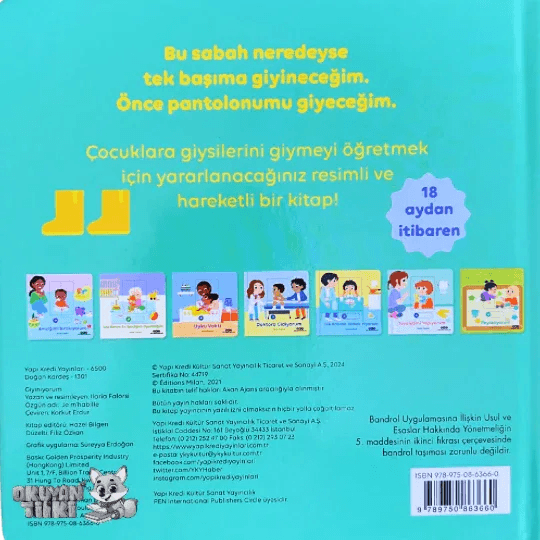 Giyiniyorum - Hareketli Büyüyorum Serisi (0+ Yaş) - Okuyan Tilki