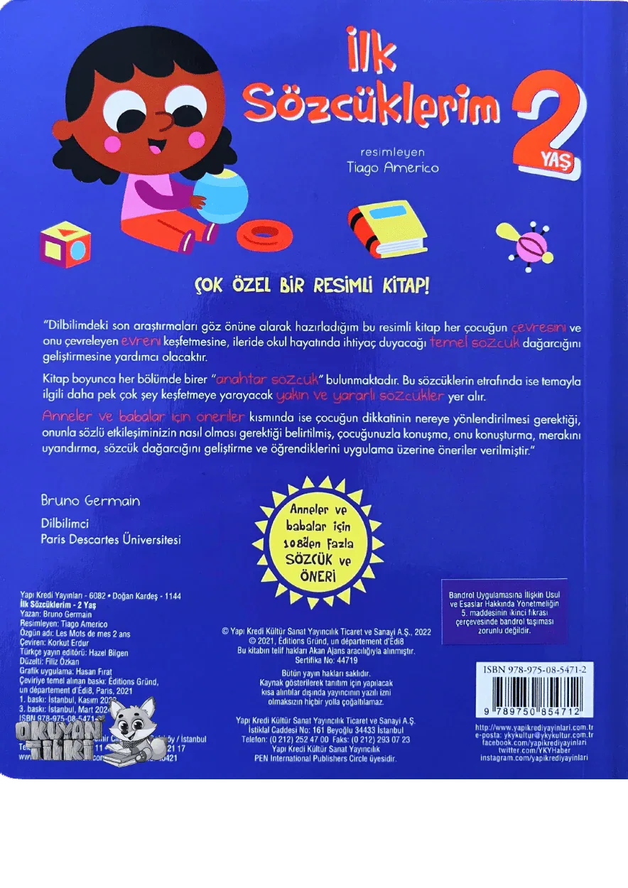 İlk Sözcüklerim – 2 Yaş (2+ Yaş) - Okuyan Tilki