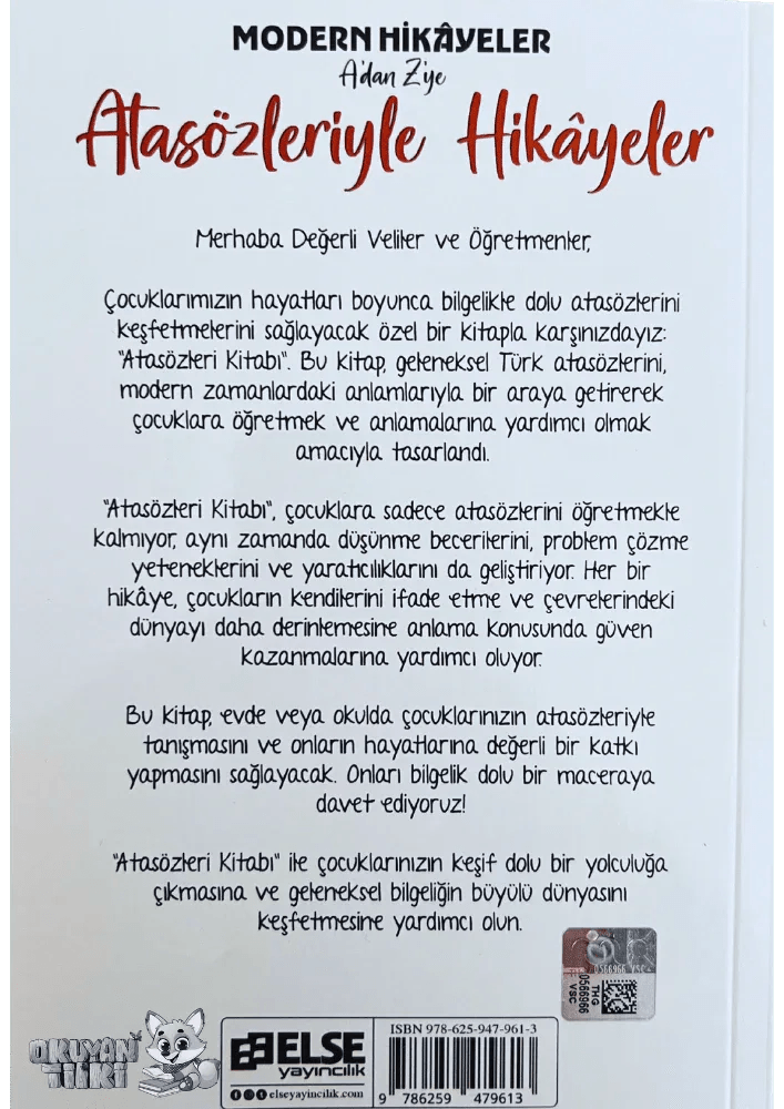 Atasözleriyle Hikayeler (7+ Yaş) - Okuyan Tilki