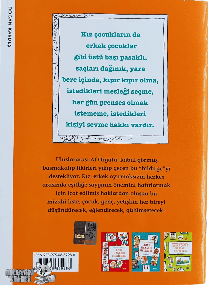 Kız Çocuk Hakları Bildirgesi (7+ Yaş) - Okuyan Tilki
