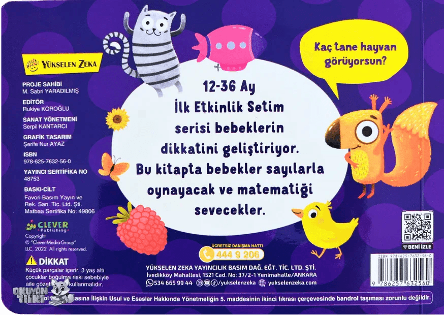 İlk Etkinlik Setim - Sayılar (12-36 Ay) - Okuyan Tilki