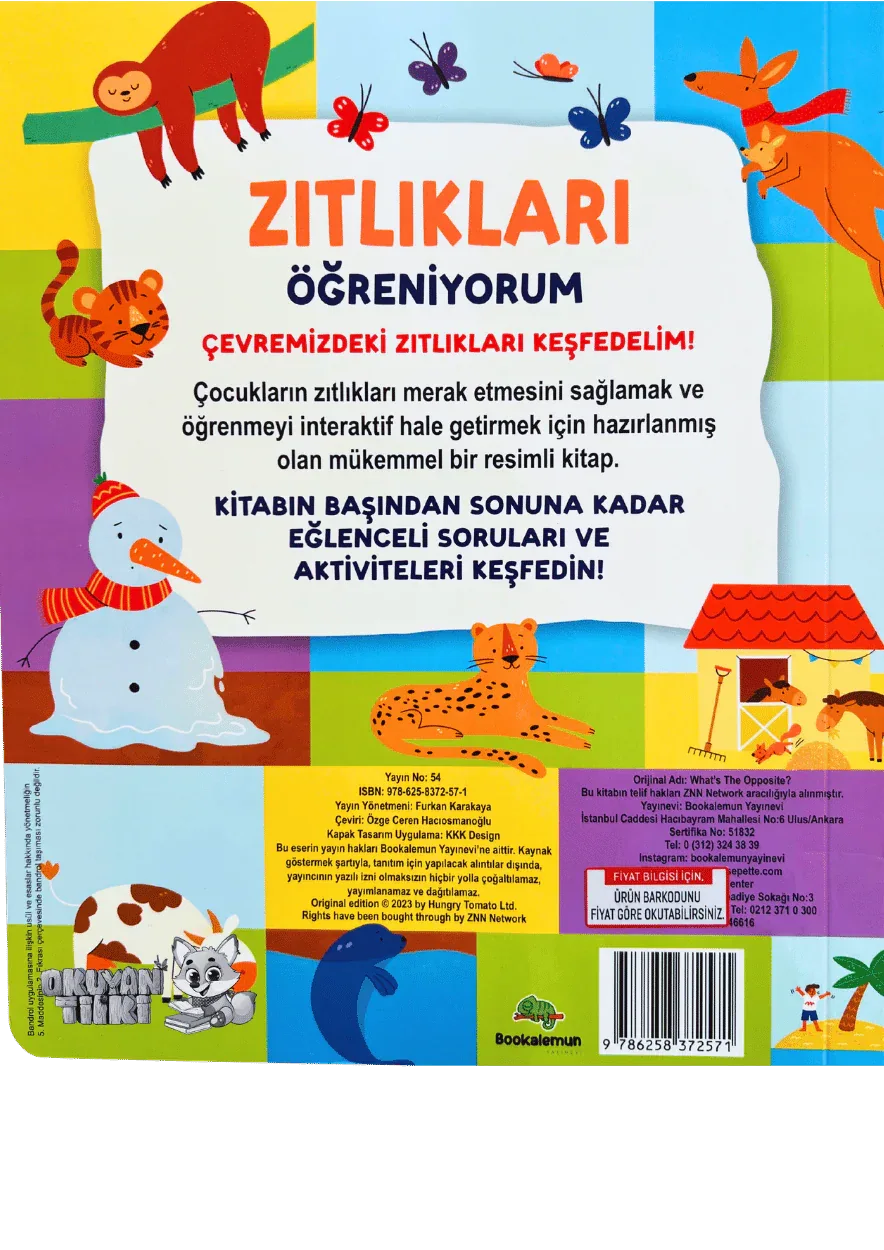 Zıtlıkları Öğreniyorum (1+ Yaş) - Okuyan Tilki