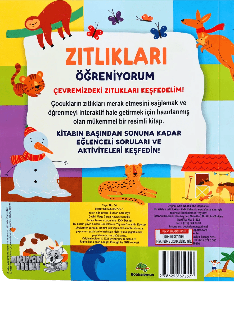 Zıtlıkları Öğreniyorum (1+ Yaş) - Okuyan Tilki