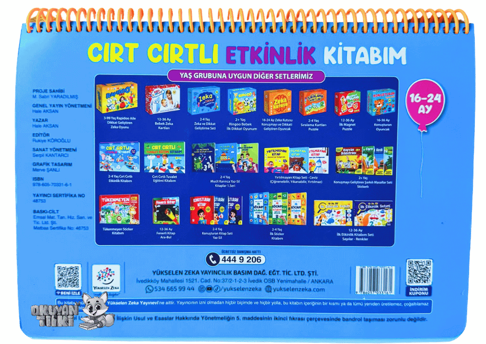 16-24 Ay Cırt Cırtlı Etkinlik Kitabım