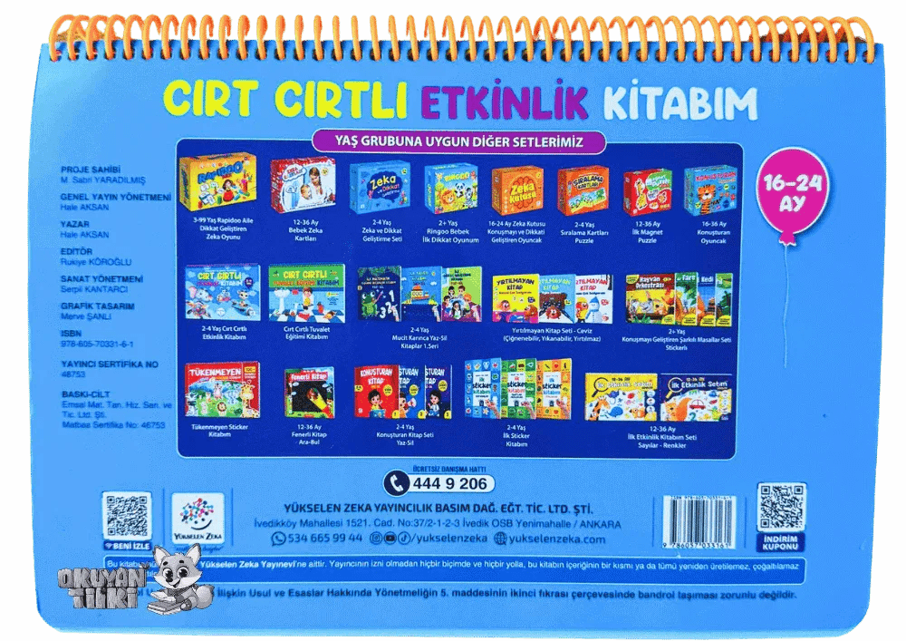 16-24 Ay Cırt Cırtlı Etkinlik Kitabım - Okuyan Tilki