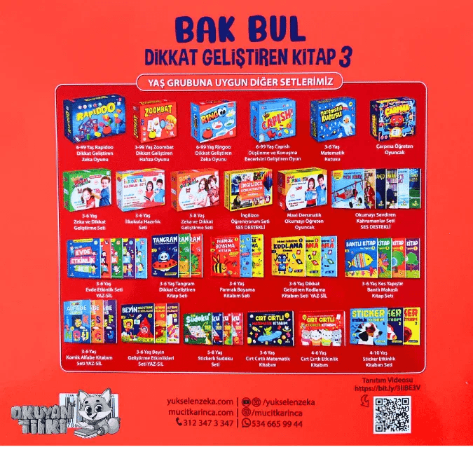 Bak Bul 3 - Yaz Sil (4-8 Yaş) - Okuyan Tilki