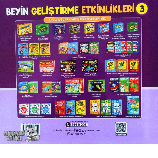 Beyin Geliştirme Etkinlikleri 3 - Yaz Sil (3-6 Yaş) - Okuyan Tilki