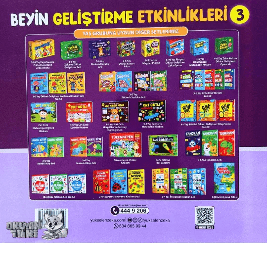 Beyin Geliştirme Etkinlikleri 3 - Yaz Sil (3-6 Yaş) - Okuyan Tilki