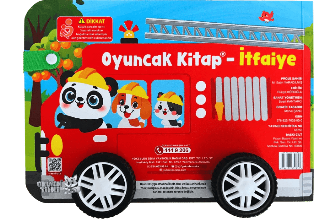 Oyuncak Kitap - İtfaiye (Gerçek Tekerlekli) (0+ Yaş) - Okuyan Tilki