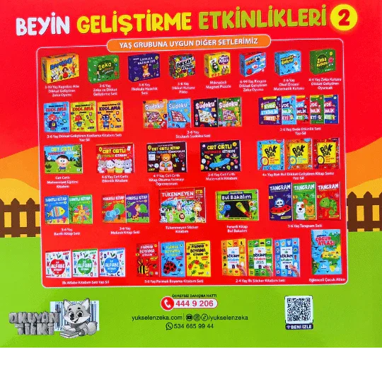 Beyin Geliştirme Etkinlikleri 2 - Yaz Sil (3-6 Yaş) - Okuyan Tilki