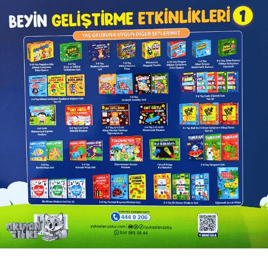 Beyin Geliştirme Etkinlikleri 1 - Yaz Sil (3-6 Yaş) - Okuyan Tilki