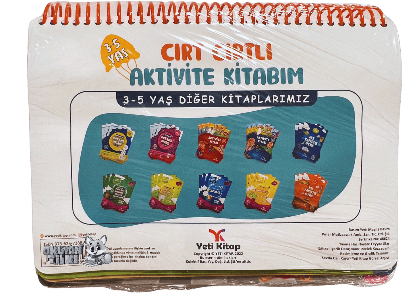3-5 Yaş Cırt Cırtlı Aktivite Kitabım - Okuyan Tilki