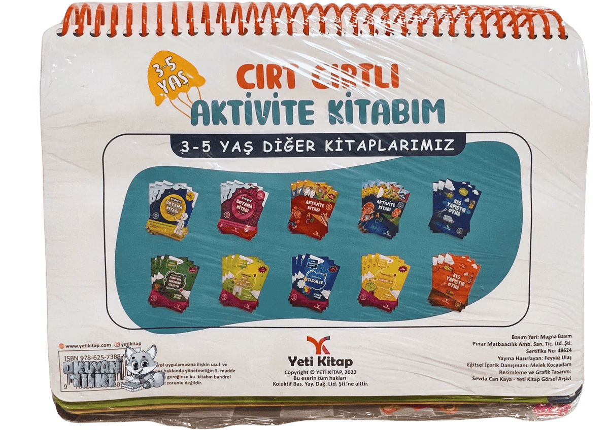 3-5 Yaş Cırt Cırtlı Aktivite Kitabım - Okuyan Tilki