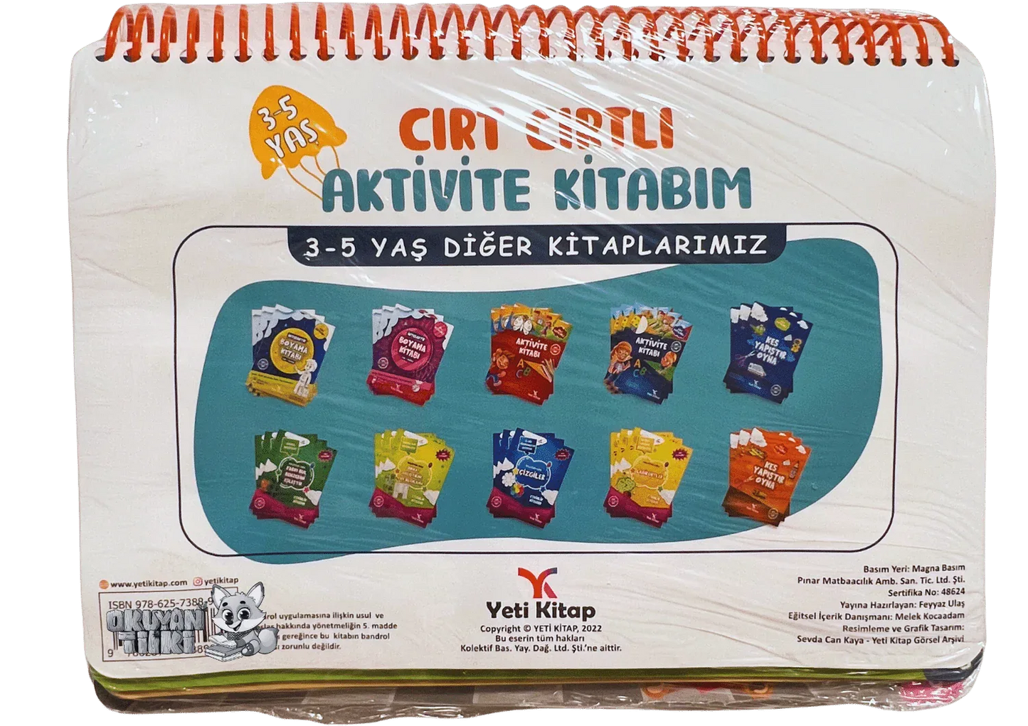3-5 Yaş Cırt Cırtlı Aktivite Kitabım - Okuyan Tilki
