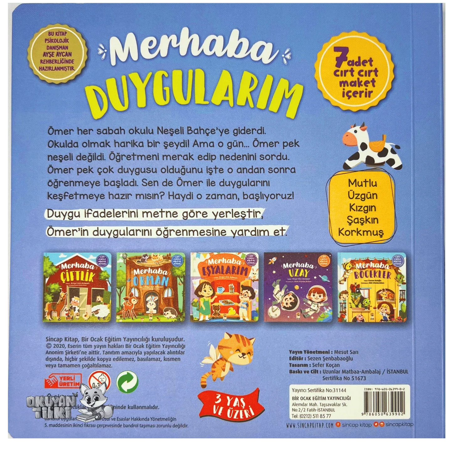 Merhaba Duygularım - Cırt Cırtlı Hikaye Kitabı (1+ Yaş) - Okuyan Tilki