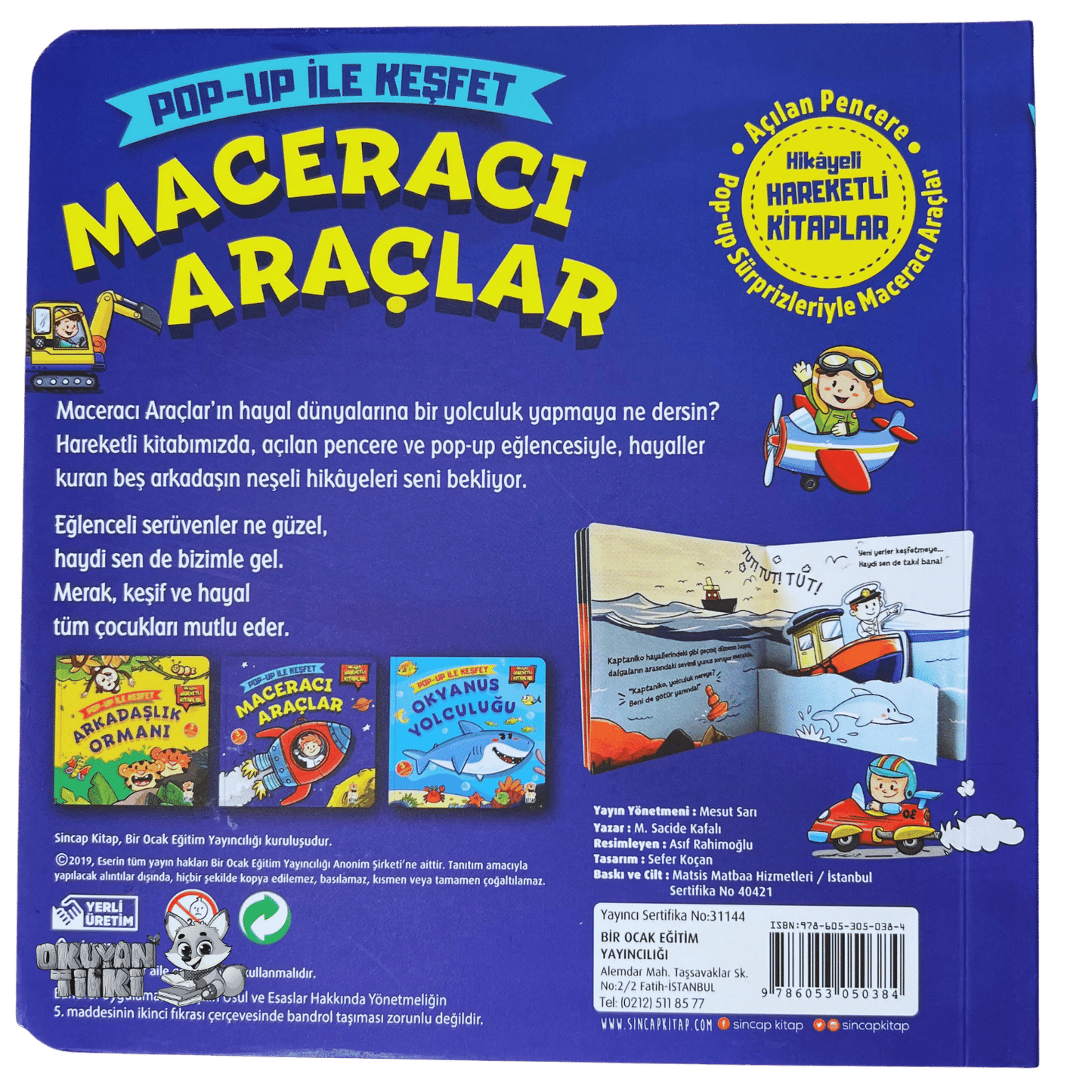 Maceracı Araçlar – Pop Up ile Keşfet (3D Kitap, 2+ Yaş) - Okuyan Tilki