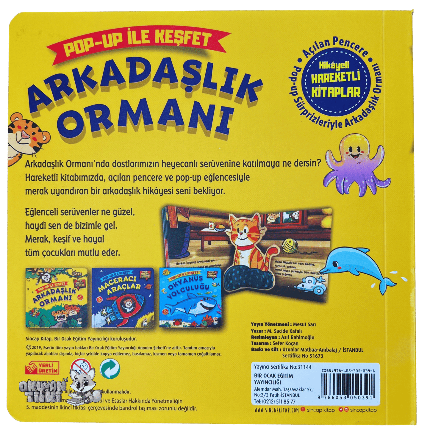 Arkadaşlık Ormanı – Pop Up ile Keşfet (3D Kitap, 2+ Yaş) - Okuyan Tilki