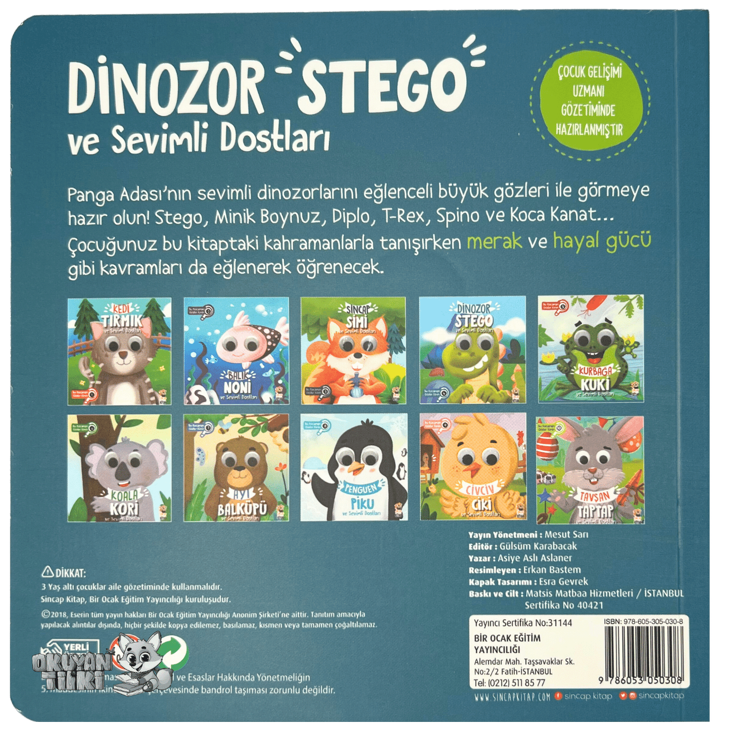 Dinozor Stego ve Sevimli Dostları – Bu Kocaman Gözler Kimin? (1+ Yaş) - Okuyan Tilki