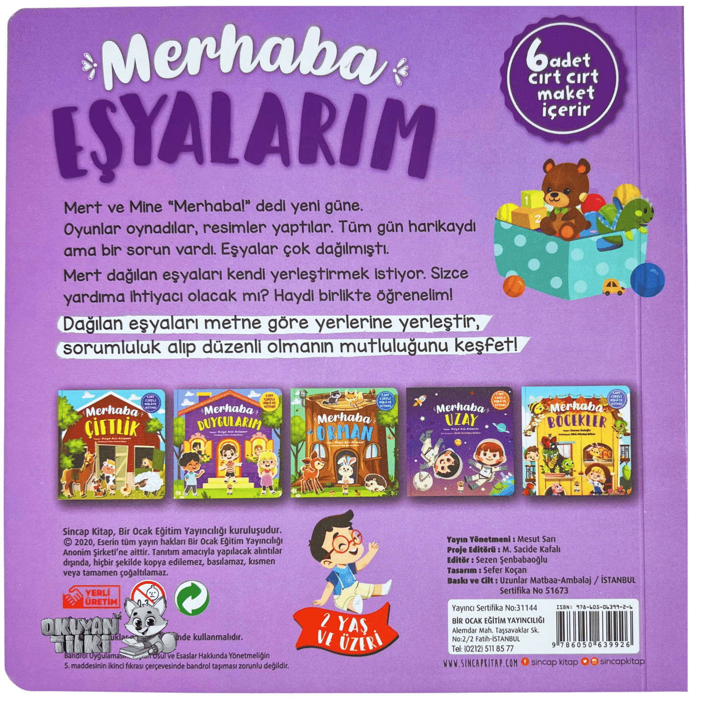 Merhaba Eşyalarım - Cırt Cırtlı Hikaye Kitabı (1+ Yaş) - Okuyan Tilki