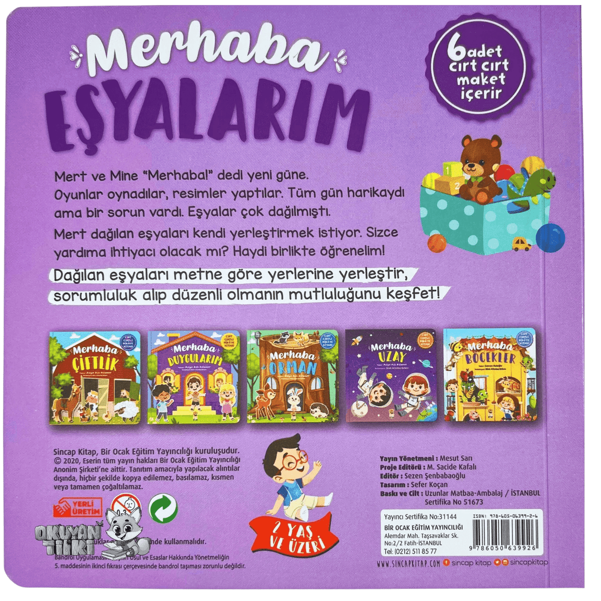 Merhaba Eşyalarım - Cırt Cırtlı Hikaye Kitabı (1+ Yaş) - Okuyan Tilki