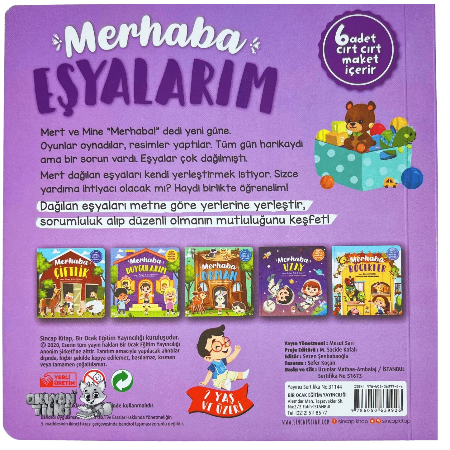 Merhaba Eşyalarım - Cırt Cırtlı Hikaye Kitabı (1+ Yaş) - Okuyan Tilki