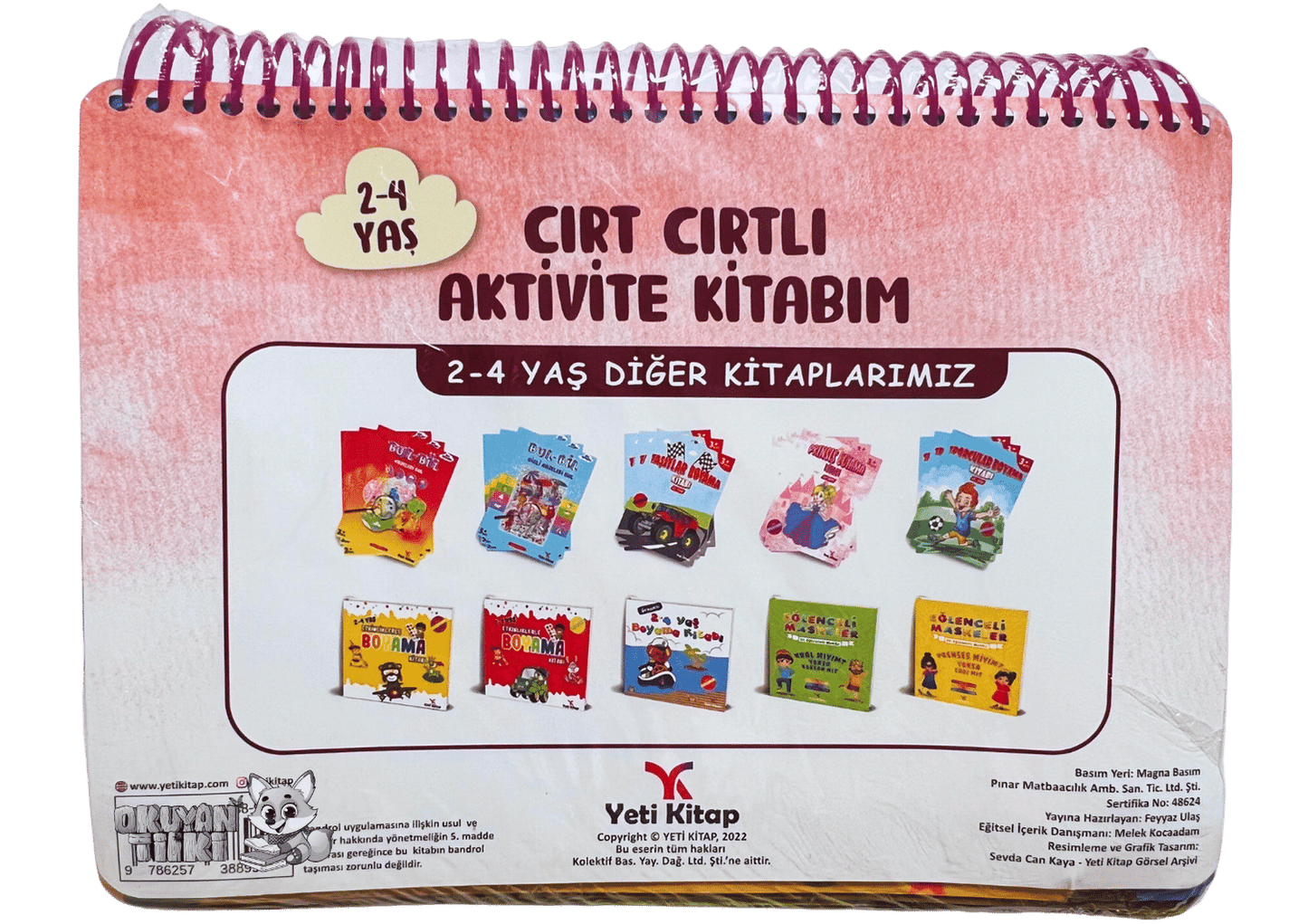 2-4 Yaş Cırt Cırtlı Aktivite Kitabım - Okuyan Tilki