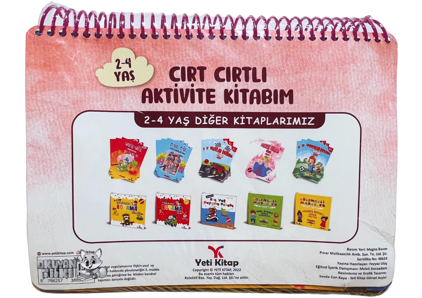 2-4 Yaş Cırt Cırtlı Aktivite Kitabım - Okuyan Tilki