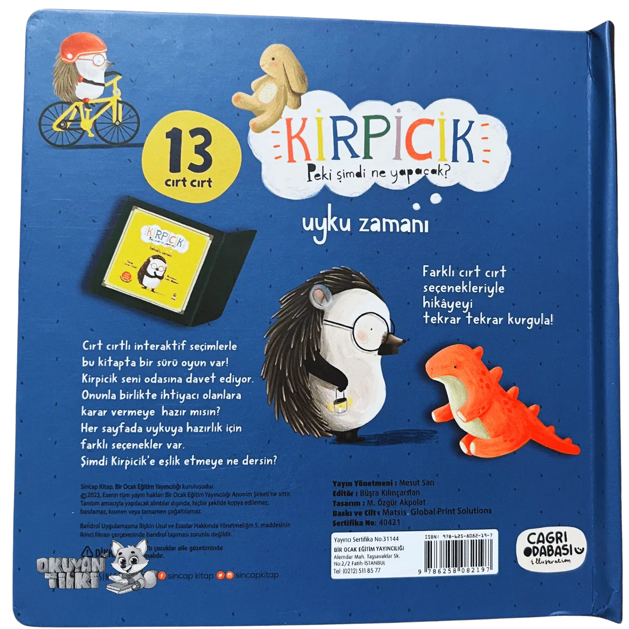 Kirpicik Peki Şimdi Ne Yapacak? – Uyku Zamanı (Cırt Cırtlı, 1+ Yaş) - Okuyan Tilki