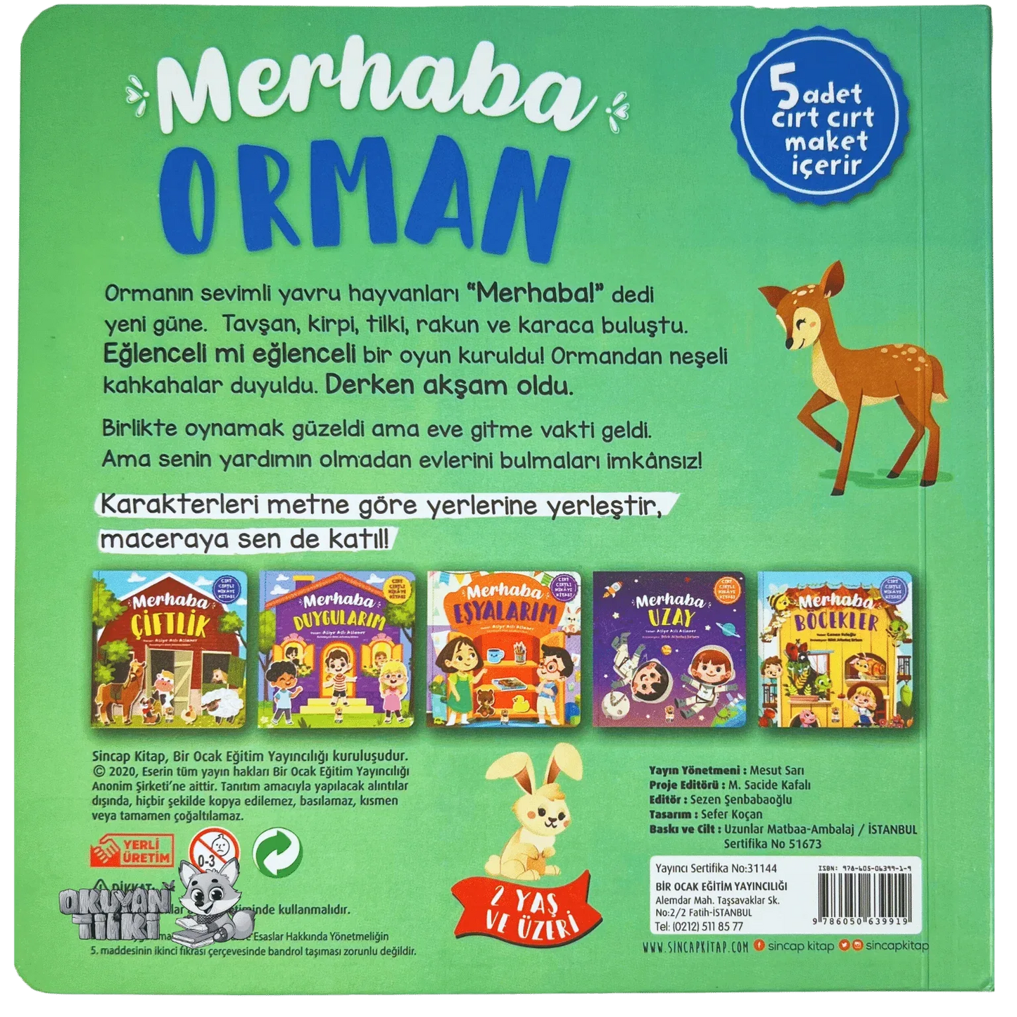 Merhaba Orman - Cırt Cırtlı Hikaye Kitabı (1+Yaş) - Okuyan Tilki