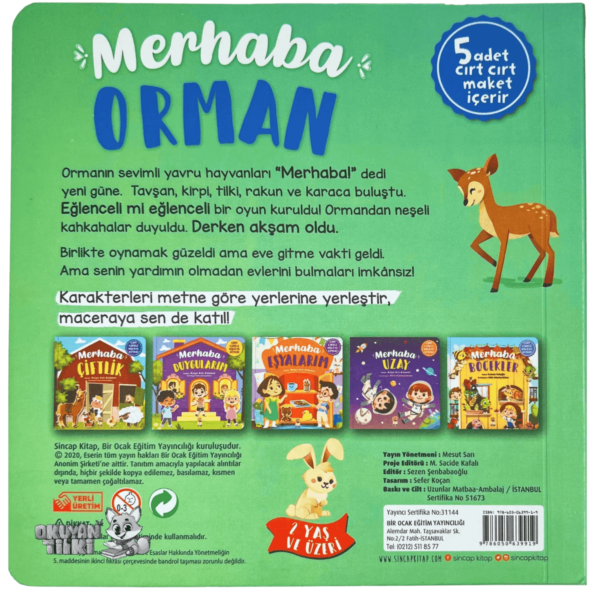 Merhaba Orman - Cırt Cırtlı Hikaye Kitabı (1+Yaş) - Okuyan Tilki