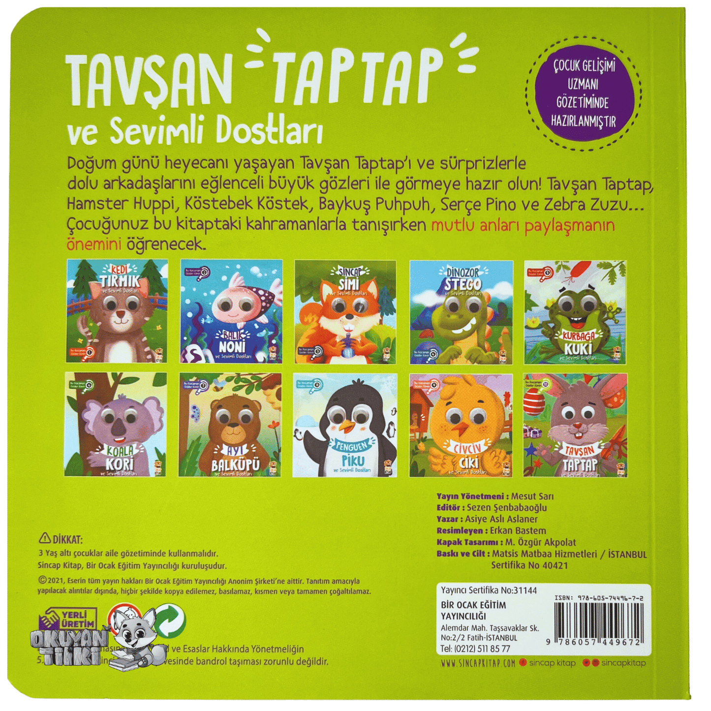 Tavşan Taptap ve Sevimli Dostları – Bu Kocaman Gözler Kimin? (1+ Yaş) - Okuyan Tilki