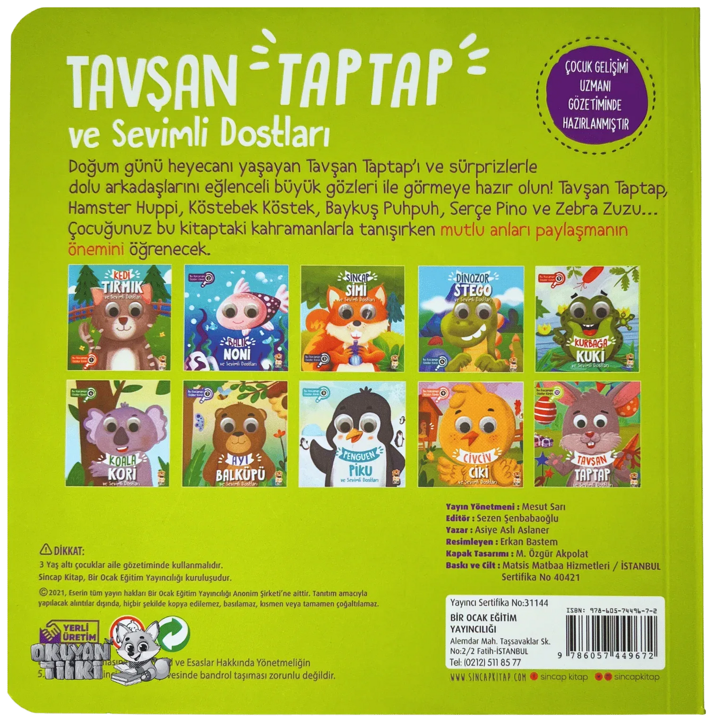 Tavşan Taptap ve Sevimli Dostları – Bu Kocaman Gözler Kimin? (1+ Yaş) - Okuyan Tilki