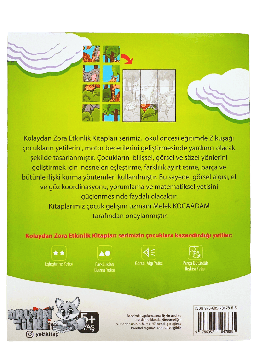 Kolaydan Zora Dikkat Geliştirme ve Algılama Kitabım (5+ Yaş) - Okuyan Tilki