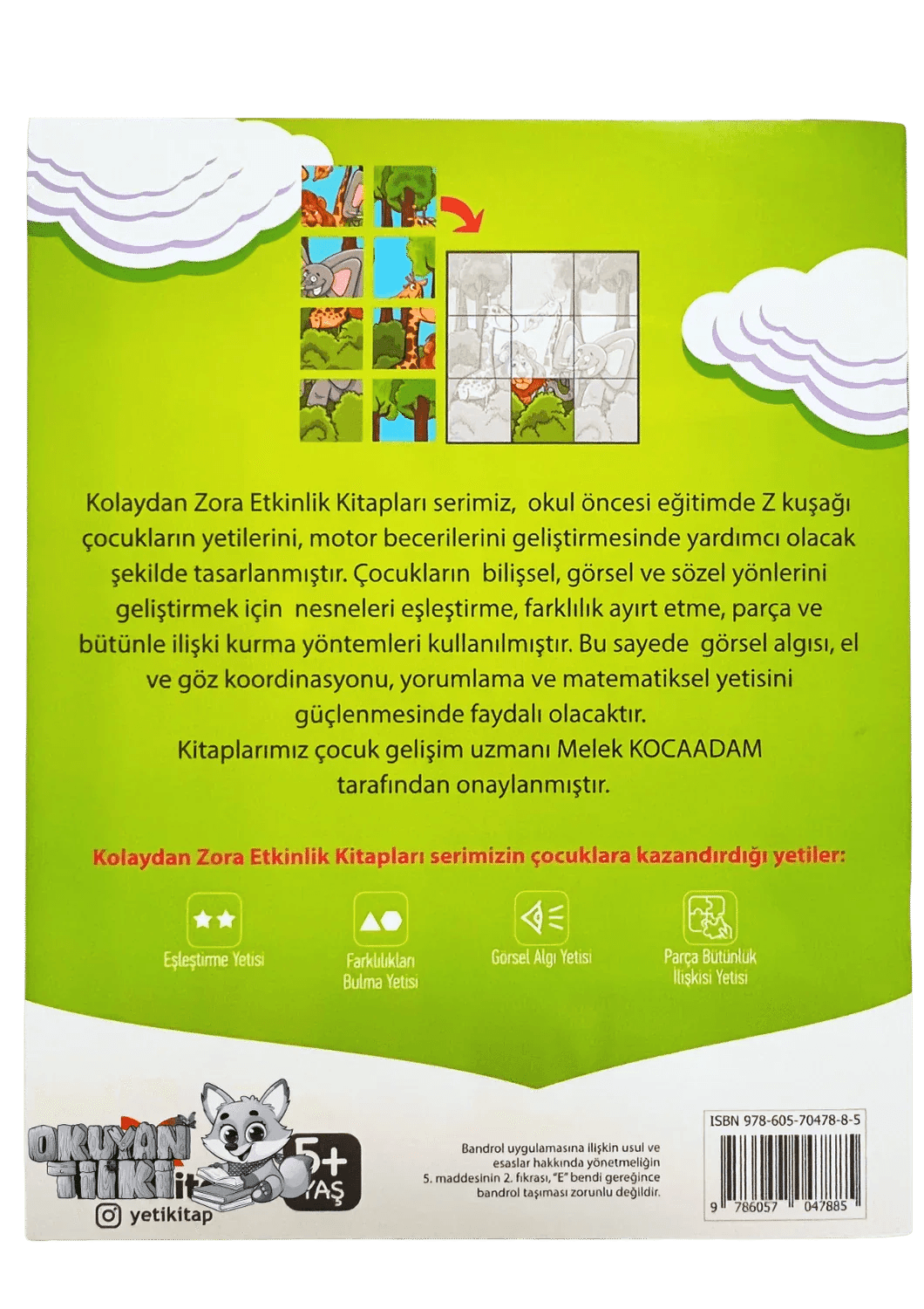 Kolaydan Zora Dikkat Geliştirme ve Algılama Kitabım (5+ Yaş) - Okuyan Tilki