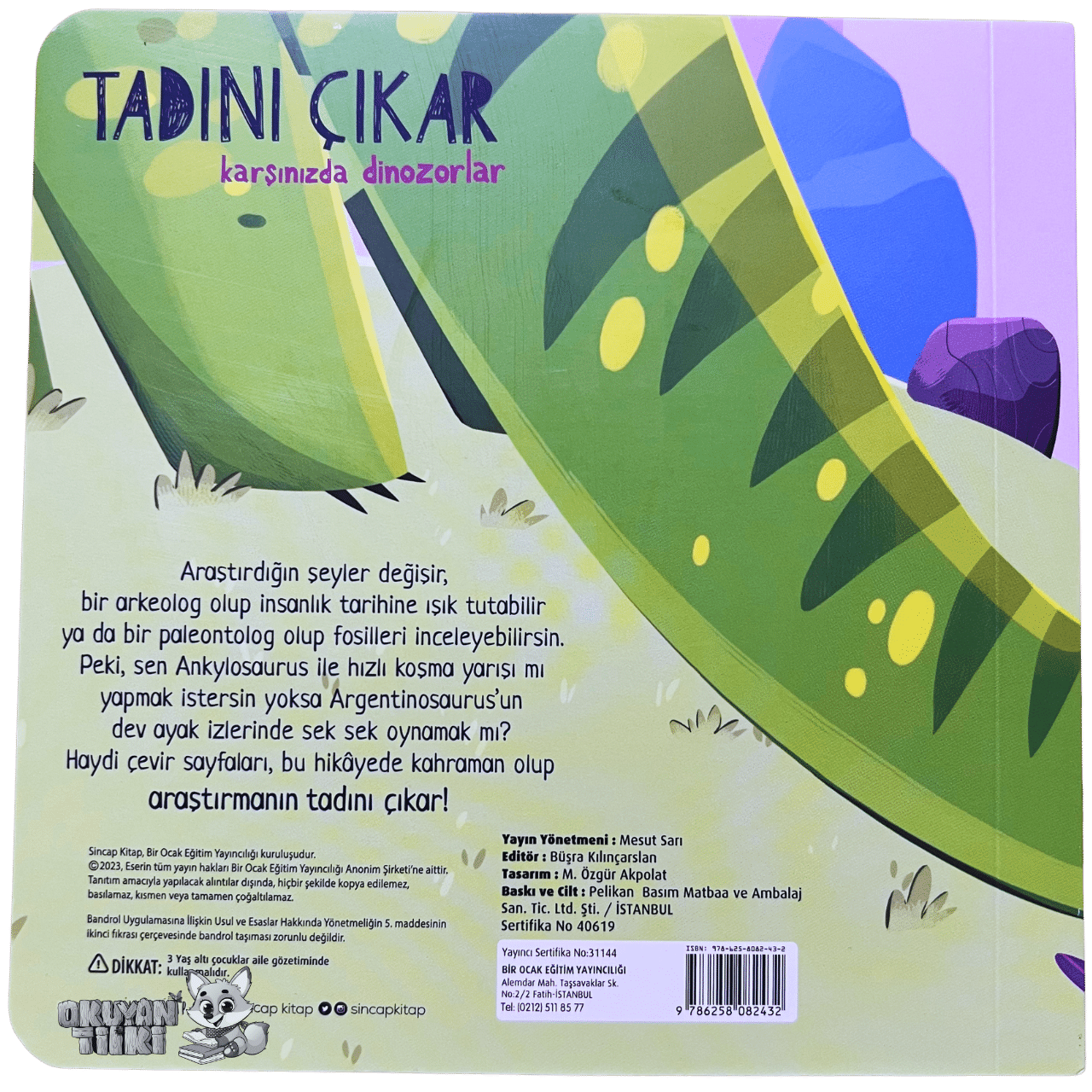 Tadını Çıkar - Karşınızda Dinozorlar (1+ Yaş) - Okuyan Tilki