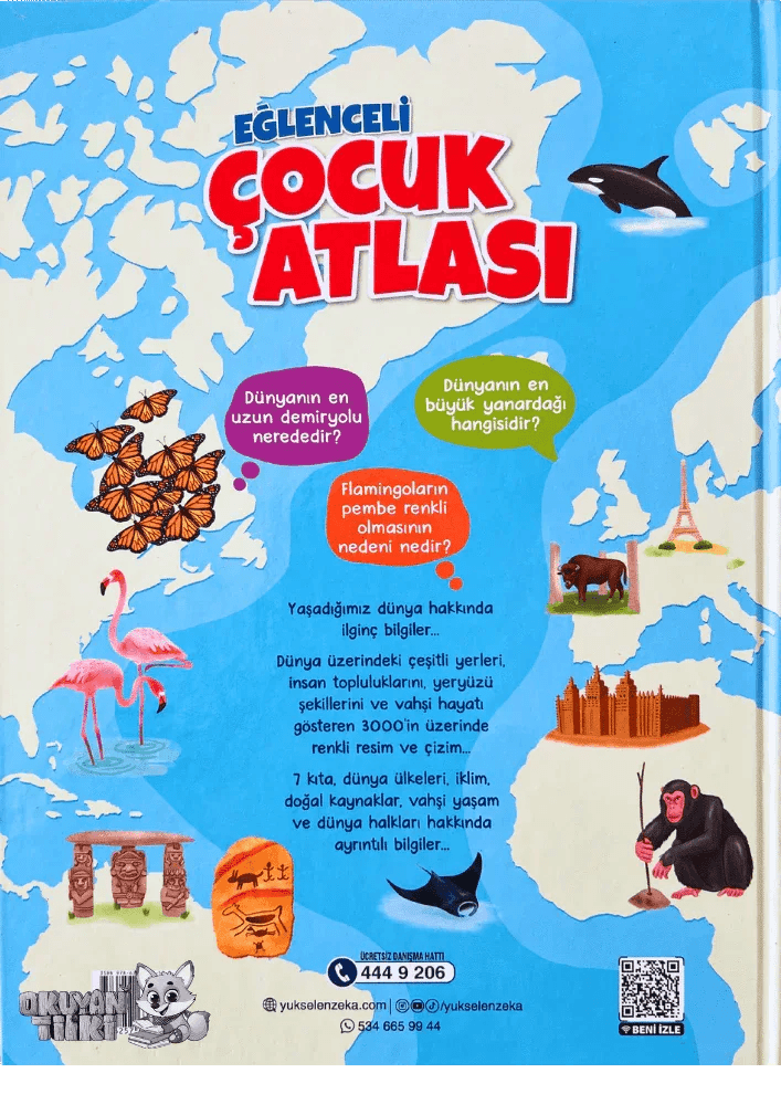Eğlenceli Çocuk Atlası (5+ Yaş) - Okuyan Tilki