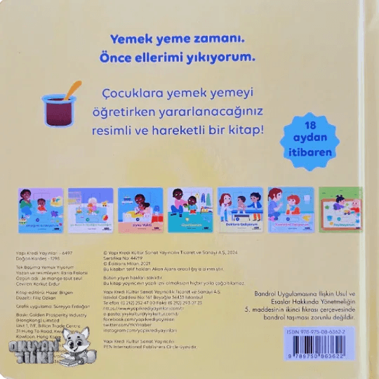 Tek Başıma Yemek Yiyorum - Hareketli Büyüyorum Serisi (0+ Yaş) - Okuyan Tilki